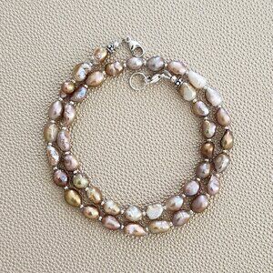 NATURAL PURPLE FRESHWATER PEARL NECKLACE--18"